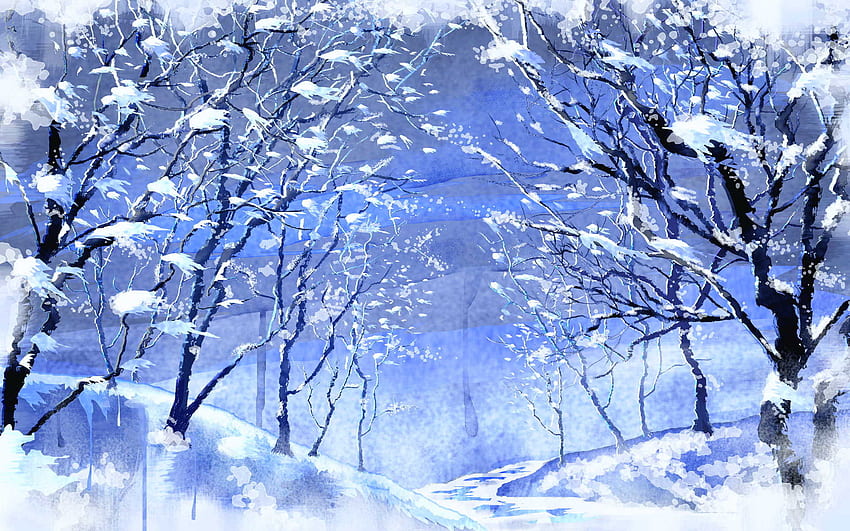 Winter Anime  Anime Snow Background Anime Snow Scenery HD wallpaper   Pxfuel