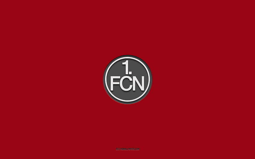 1 FC Nurnberg, burgundy background, German football team, 1 FC Nurnberg emblem, Bundesliga 2, Germany, football, 1 FC Nurnberg logo HD wallpaper