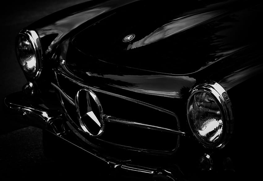 minimalistic black and white mercedes benz and car , Mercedes Dark HD  wallpaper | Pxfuel