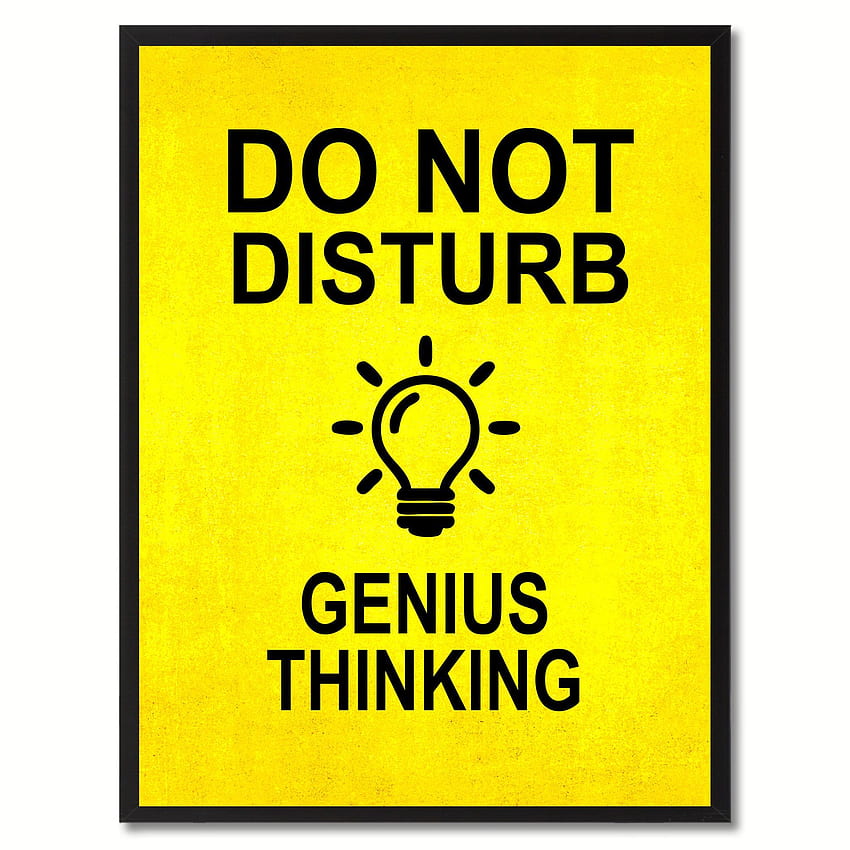 Do Not Disturb Genius Thinking Funny Sign イエロープリント キャンバスフレーム ホームデコレーション ウォールアート ギフト。 キャンバス フレーム、ウォール アート ギフト、面白いドア サイン、邪魔しないで HD電話の壁紙