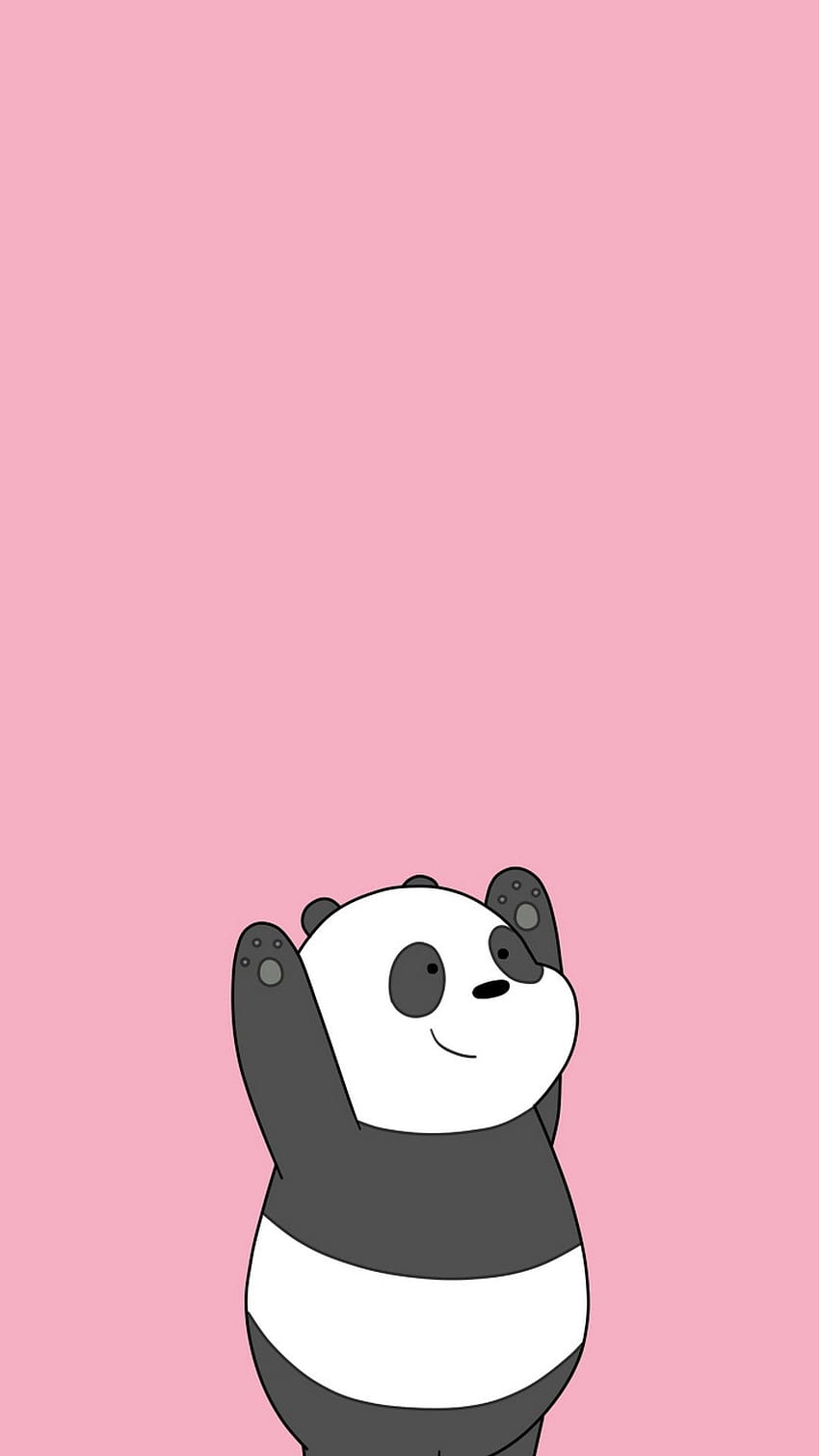 Panda rosa, pequeño panda de dibujos animados lindo fondo de pantalla del teléfono