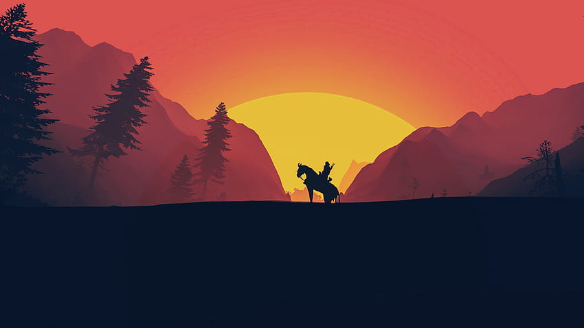 The Witcher 3: Wild Hunt, Geralt von Riva, minimal, Kunst HD-Hintergrundbild