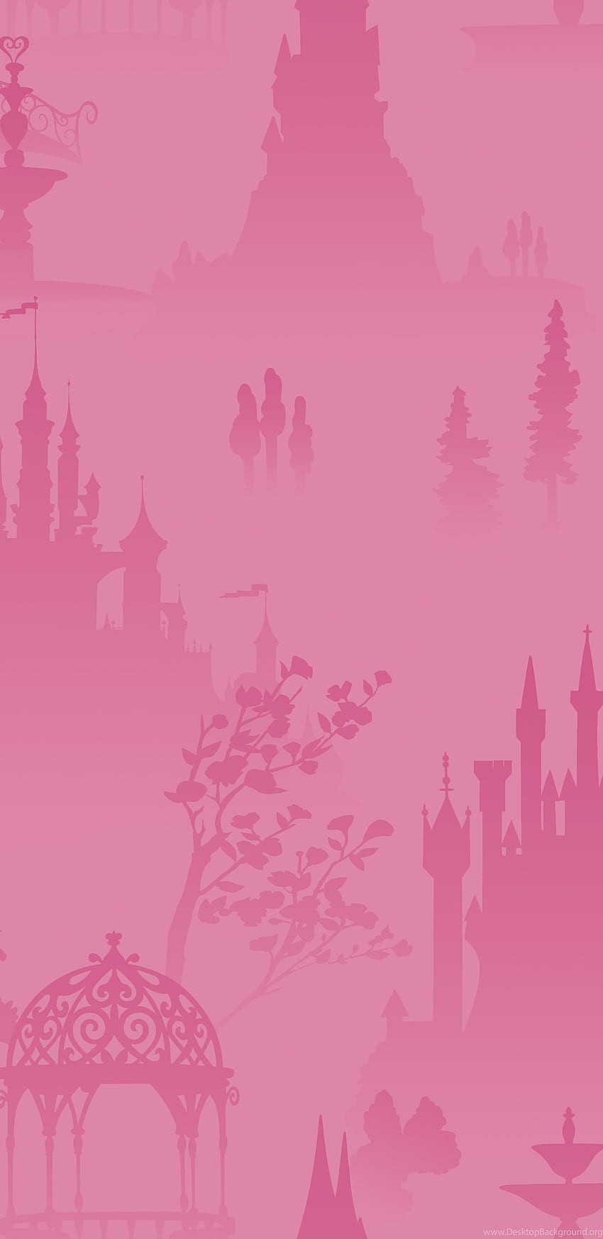 ディズニー プリンセス ピンク トーナル シーニック インテリア背景を飾る HD電話の壁紙