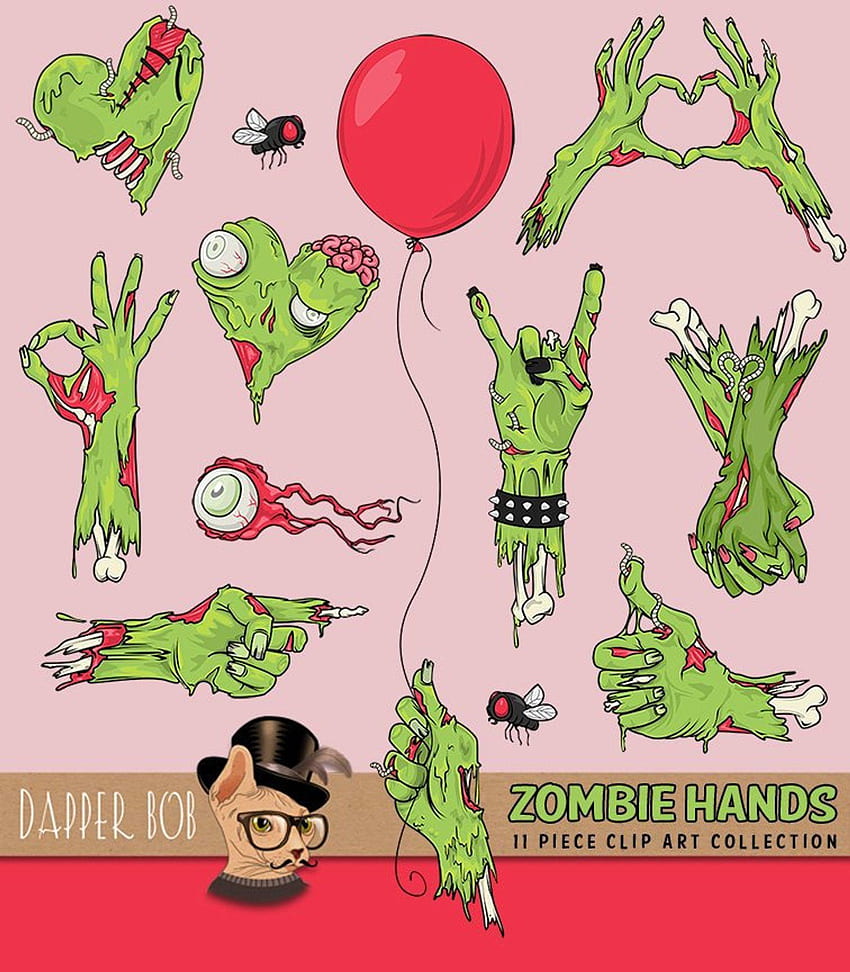 Ręce zombie zabawne i zabawne gesty emotikony PNG clip art. Etsy. Ręka zombie, rysunki zombie, słodkie zombie Tapeta na telefon HD