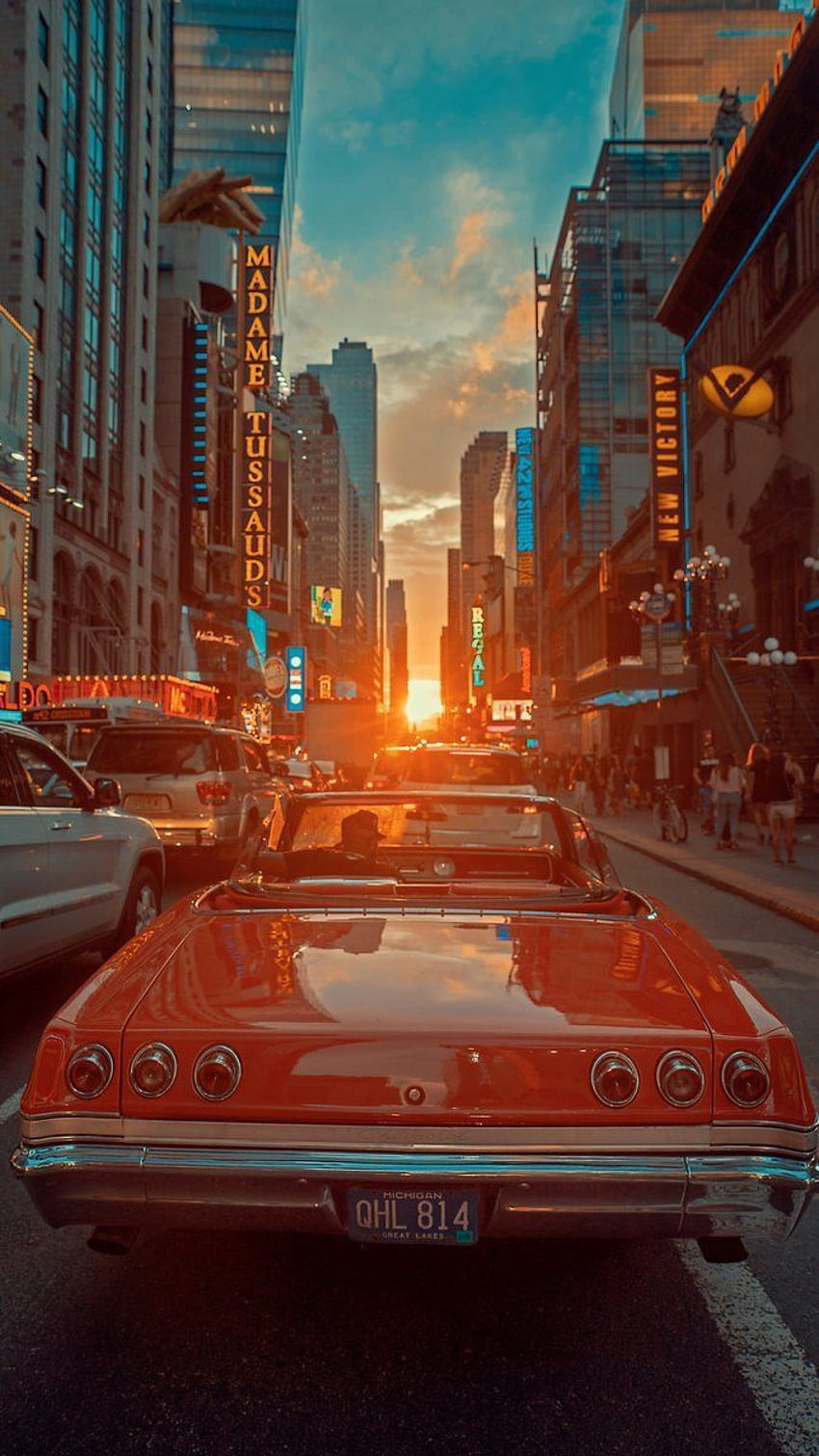 Retro-ästhetische Stadt, New York City-Ästhetik HD-Handy-Hintergrundbild
