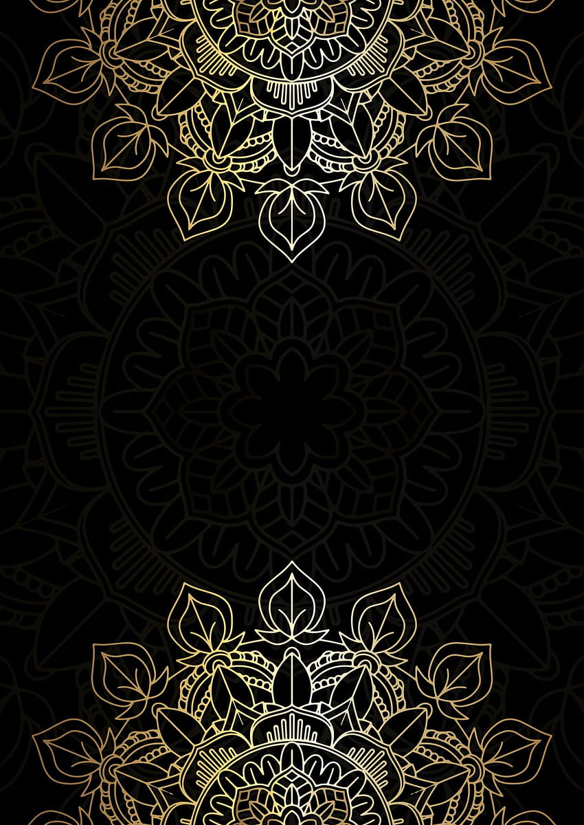 elegant gold and black background with decorative mandala design 2172986 Vector Art at Vecteezy HD phone wallpaper