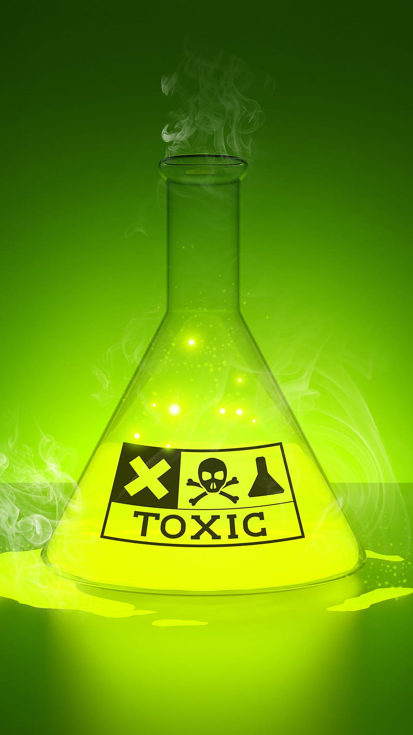Fumaça verde amarelada química tóxica, química Papel de parede de celular HD