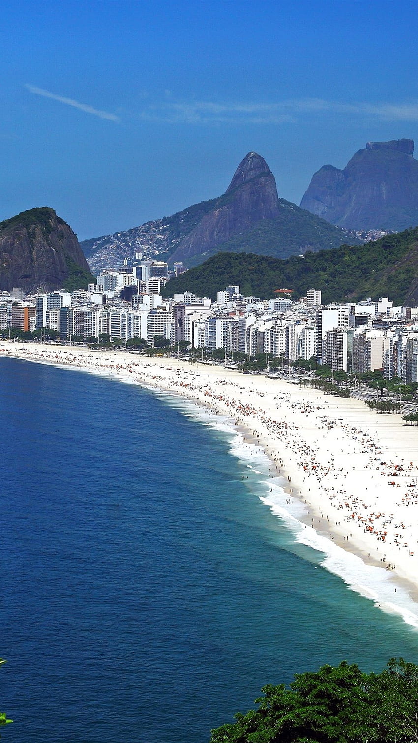 브라질, 리우데자네이루, 도시, 건물, 해변, 사람, 바다 U HD 전화 배경 화면