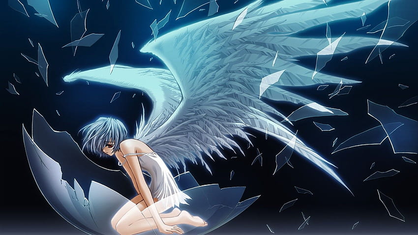 anime angel wings side view