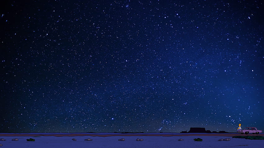 Homer patrząc na gwiazdy, artysta, i tło Tapeta HD