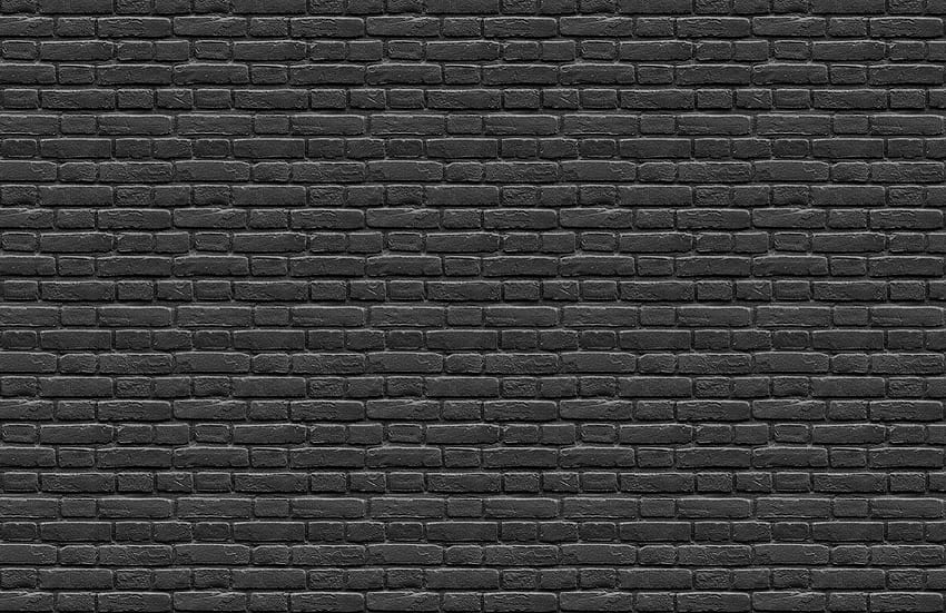 Black Painted Brick Effect Mural, Black and White Brick HD wallpaper