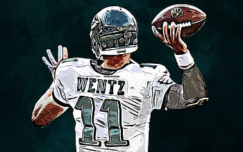 Philly Eagles SB52, carson wentz, football, green, nfl, nick fowles,  philadelphia, HD phone wallpaper