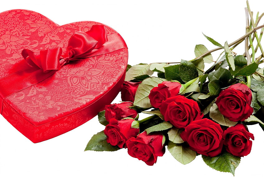 ...Lve Day..., gift, special, valentine, day, love, form, red roses, passion, romantic, heart HD wallpaper