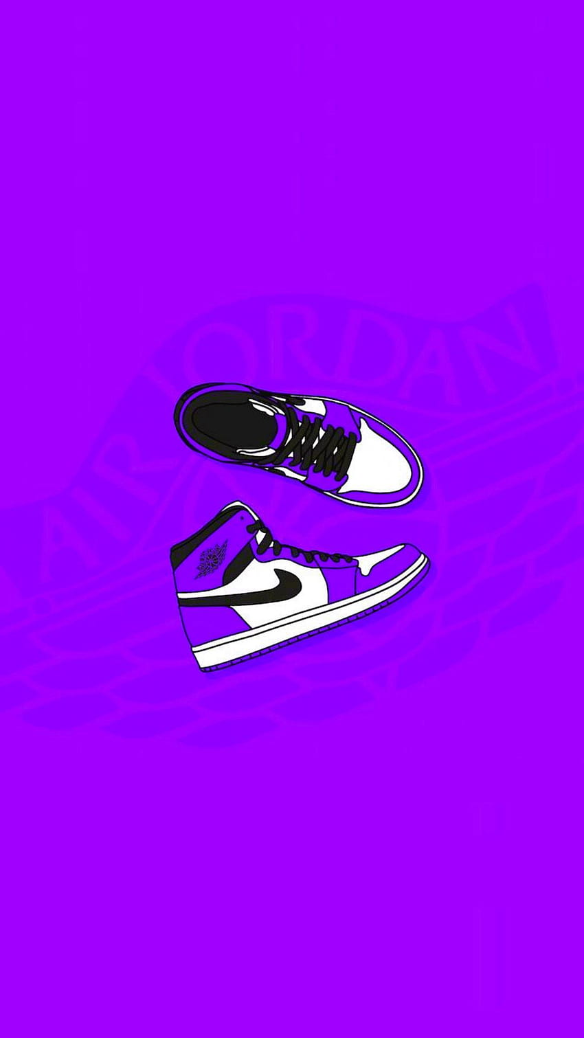 Alex en el zapato. Zapatillas de deporte, zapatos Jordan, zapatos, logotipo de Jordan púrpura fondo de pantalla del teléfono