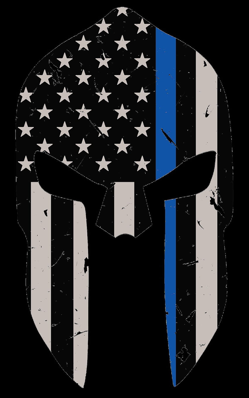 Drapeau de la ligne bleue mince inspirant Punisher de la ligne bleue mince, police punisseuse Fond d'écran de téléphone HD