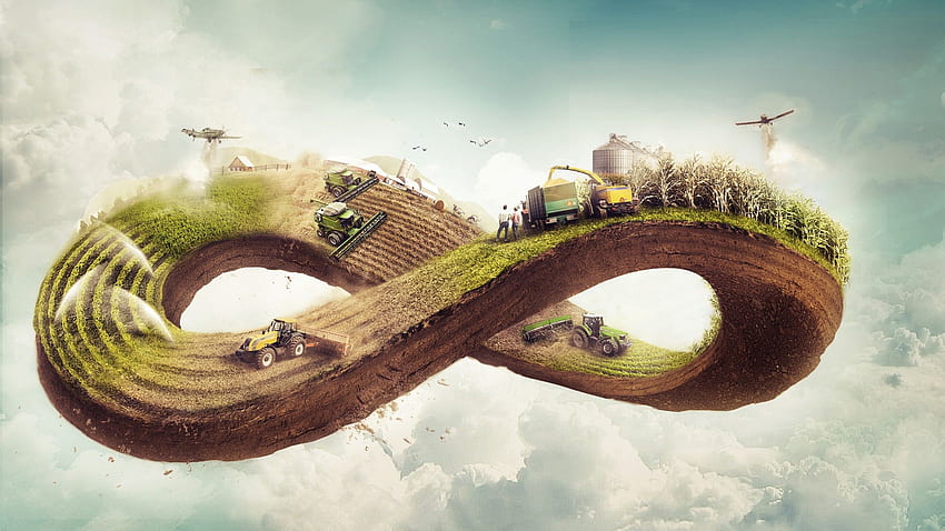 Farm, Modern Agriculture, Digital Art HD wallpaper