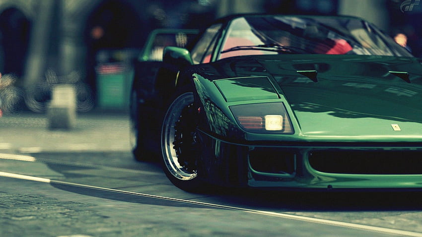 Green Ferrari F40 ., Mobil Keren Hijau Wallpaper HD