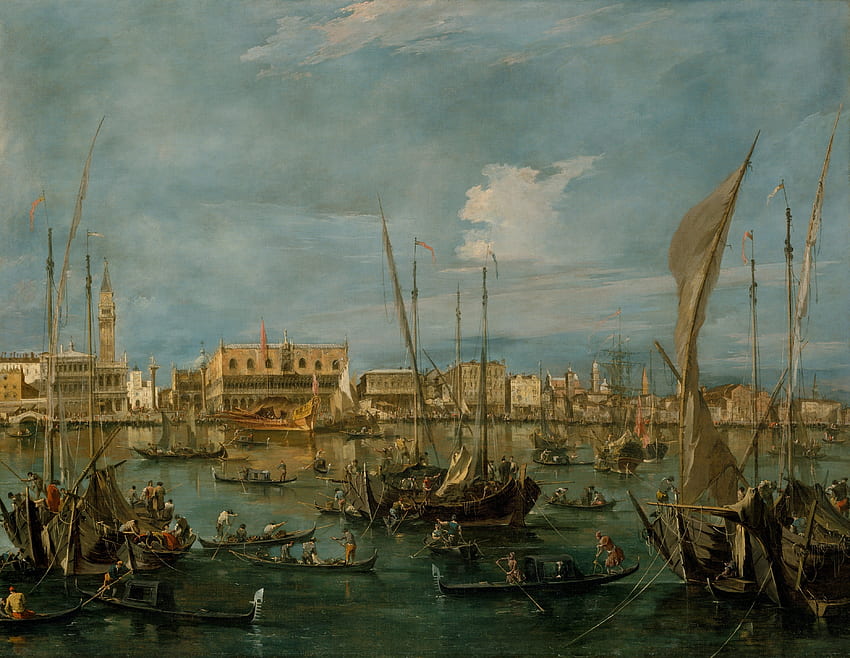 Seni, Kanvas, Mentega, Minyak, Barok, Francesco Guardi, Venesia Dari Bacino Di San Marco Wallpaper HD