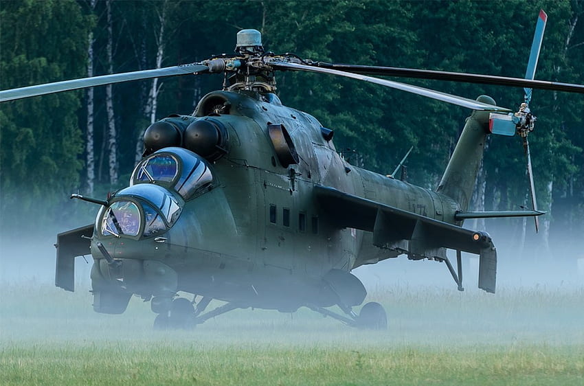 Mil Mi 24D, Gunship, Russian, Mist, Helicopter HD wallpaper