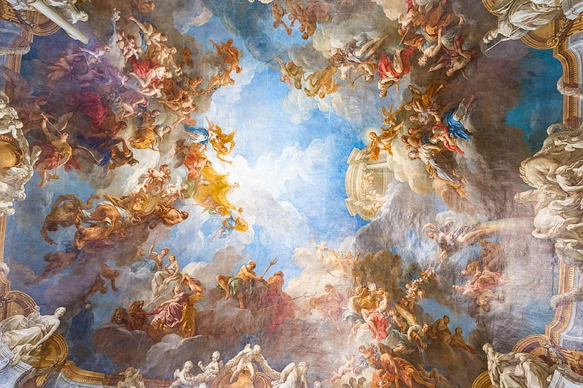 Renaissance-Kunst, Decke, Versailles, Wandmalerei, Renaissance-Malerei HD-Hintergrundbild
