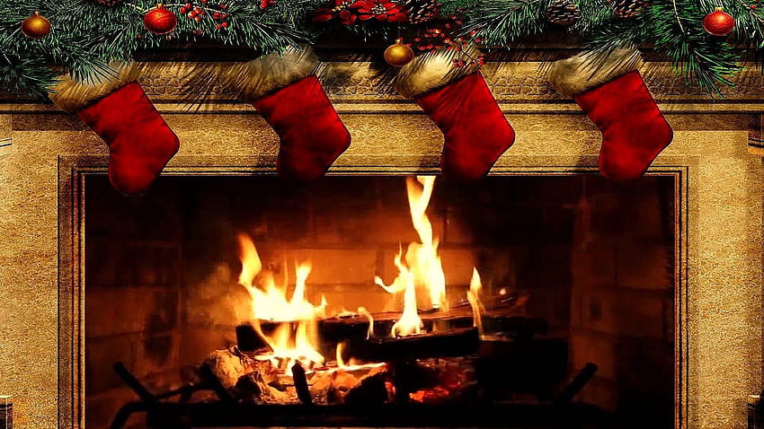 Merry Christmas Fireplace with Crackling Fire Sounds (), Christmas ...