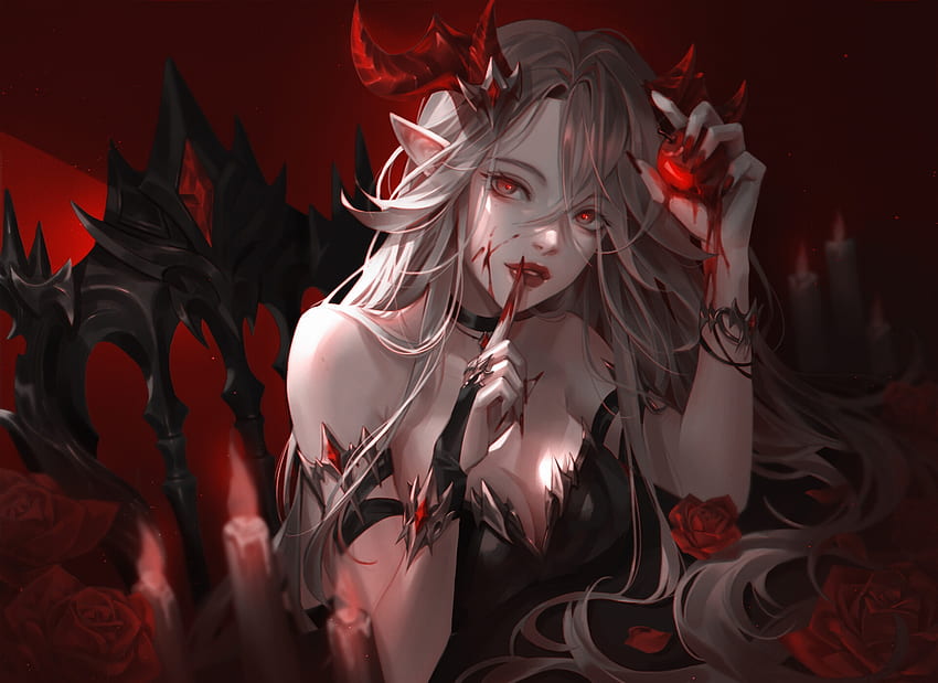 vampires, anime girls, blood  4096x2874 Wallpaper 