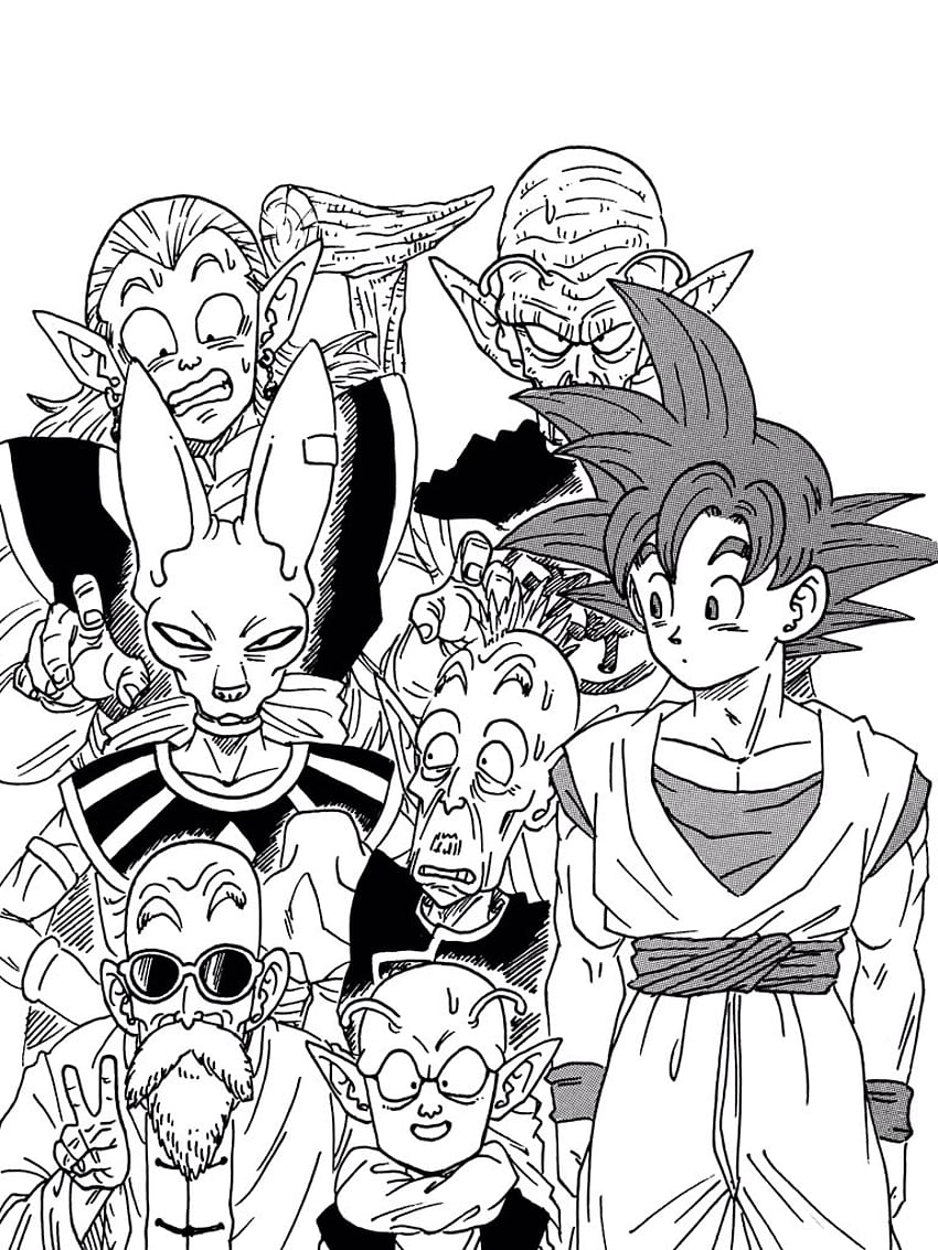 Goku, Old Supreme Kai, Master Roshi, Dende, Lord Beerus, Kami HD phone wallpaper