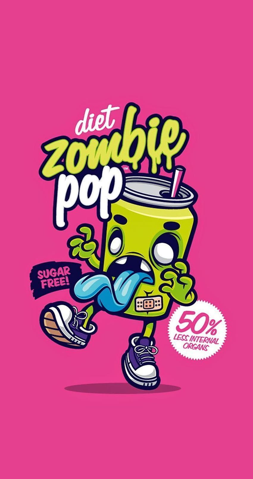 Cute & Funny Pop Art cartoon for iPhones! Diet zombie HD phone wallpaper