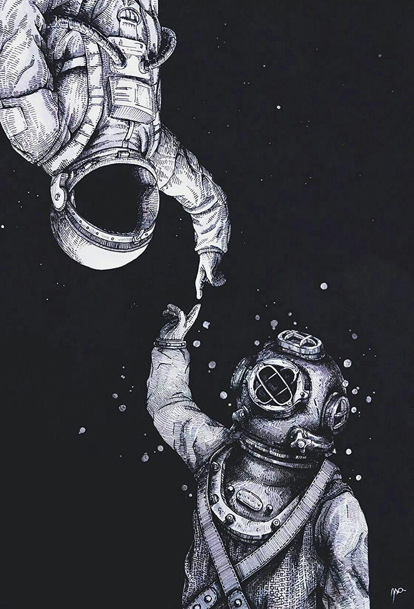 Astronaut, Astronaut Black and White HD phone wallpaper