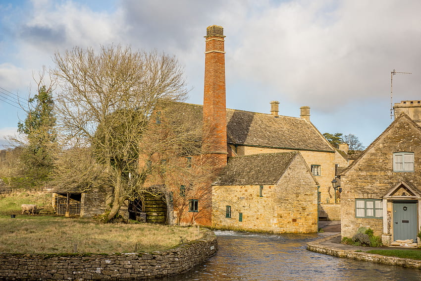 Domingo: A Lovely of The Old Mill em Lower Slaughter, Cotswolds papel de parede HD