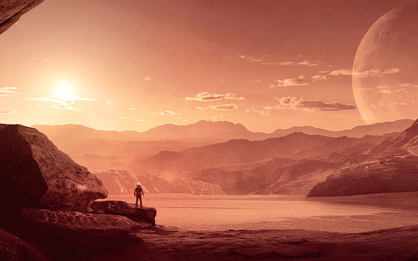 Mars, Astronaut, Alone, Sci Fi, , Space,. For IPhone, Android, Mobile And, Mars Sunset HD wallpaper