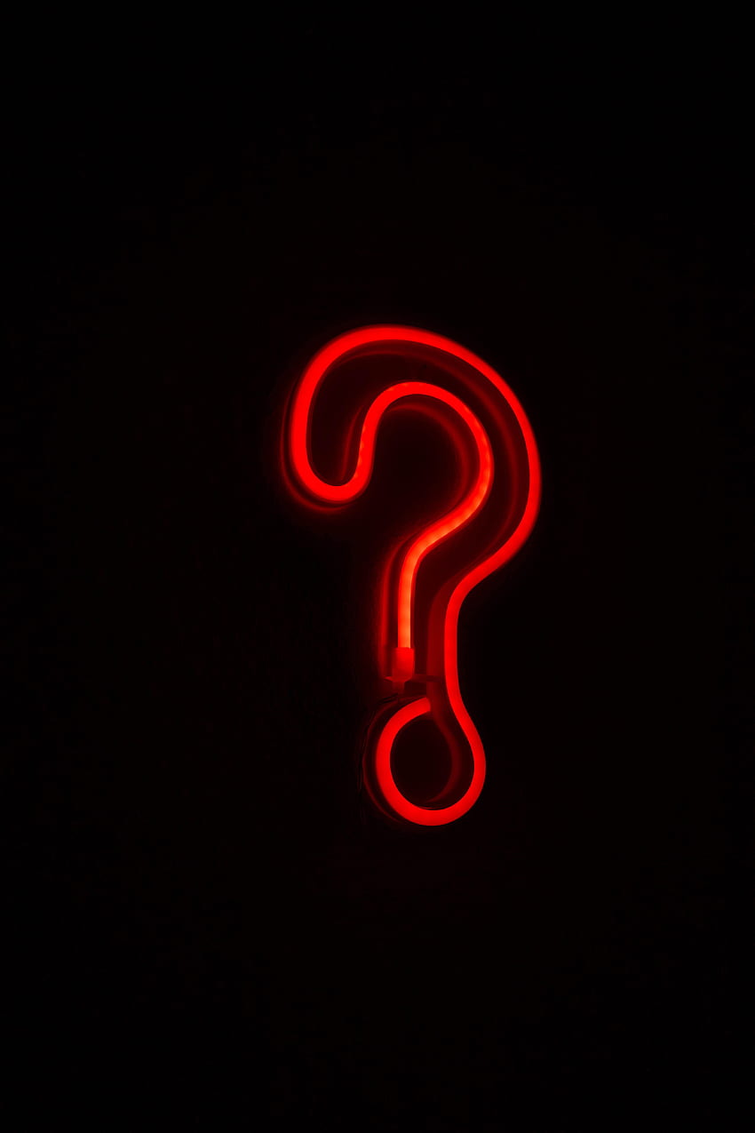 Dark, Neon, Symbol, Question Mark HD phone wallpaper