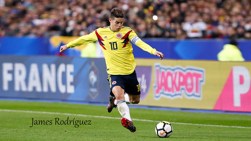 James Rodríguez con la camiseta de fútbol de Colombia para la Copa Mundial de la FIFA Rusia 2018 - . . Alta Resolución, Fútbol Colombia fondo de pantalla