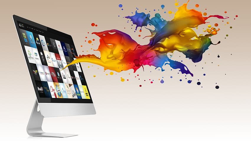 Computer Design, monitor, design, art, colors, graphics, computer, Firefox Persona theme HD wallpaper