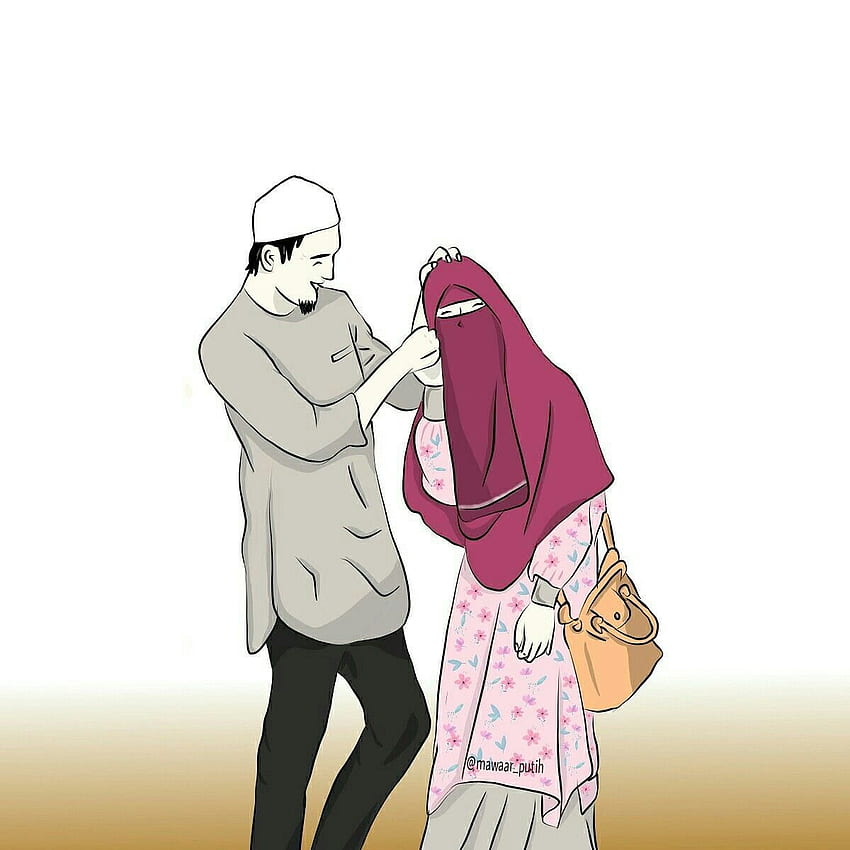 Най-добрите мюсюлмански анимационни двойки. Мюсюлмански двойки, аниме, сладък сватбен анимационен филм HD тапет за телефон