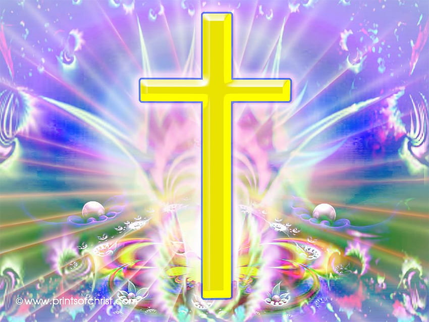 예수 그리스도, 노란 십자가 HD 월페이퍼