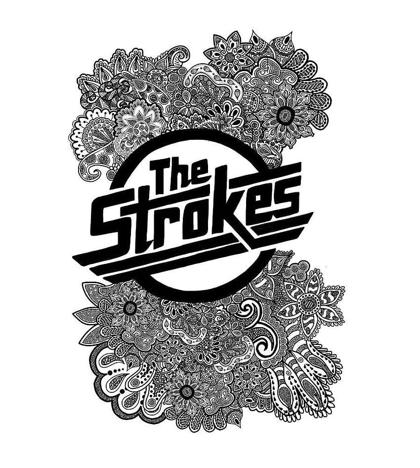 Artdanicabrera による The Strokes Zentangle ロゴ。 ザ・ストロークス、バンド、ザ・ストロークス・バンド、ジュリアン・カサブランカス HD電話の壁紙