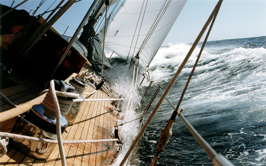 ocean, storm, ships, Sailboat Storm HD wallpaper