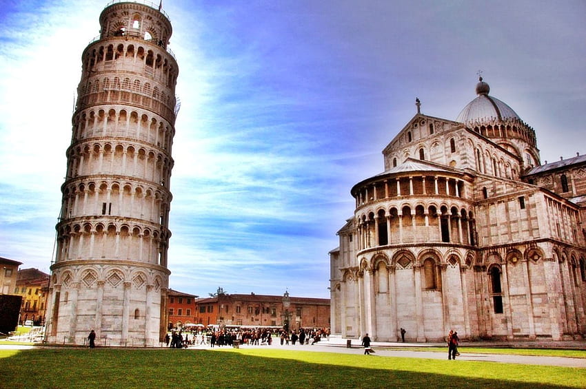 Leaning Tower of Pisa, Leaning Tower of Pisa at Night HD wallpaper