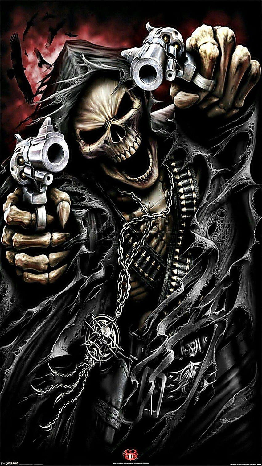 Crâne Pistolet Gangster Cool, Cool Mafia Fond d'écran de téléphone HD