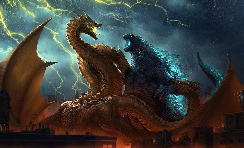 Fajny King Ghidorah, Godzilla kontra King Kong Tapeta HD