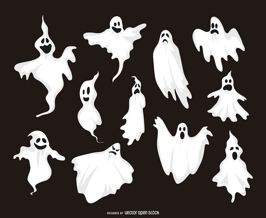 Pattern, halloween, white, black, ghost, vexels, texture HD wallpaper