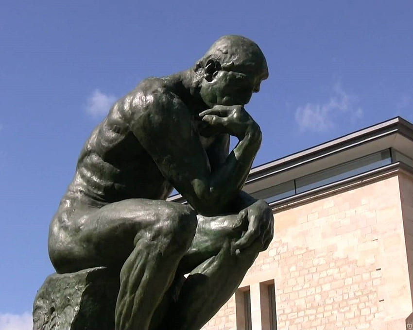 พื้นหลัง YouTube ของ The Thinker (Le Penseur) ของ Rodin วอลล์เปเปอร์ HD