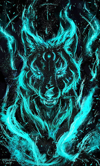 Blue flame wolf HD wallpapers | Pxfuel