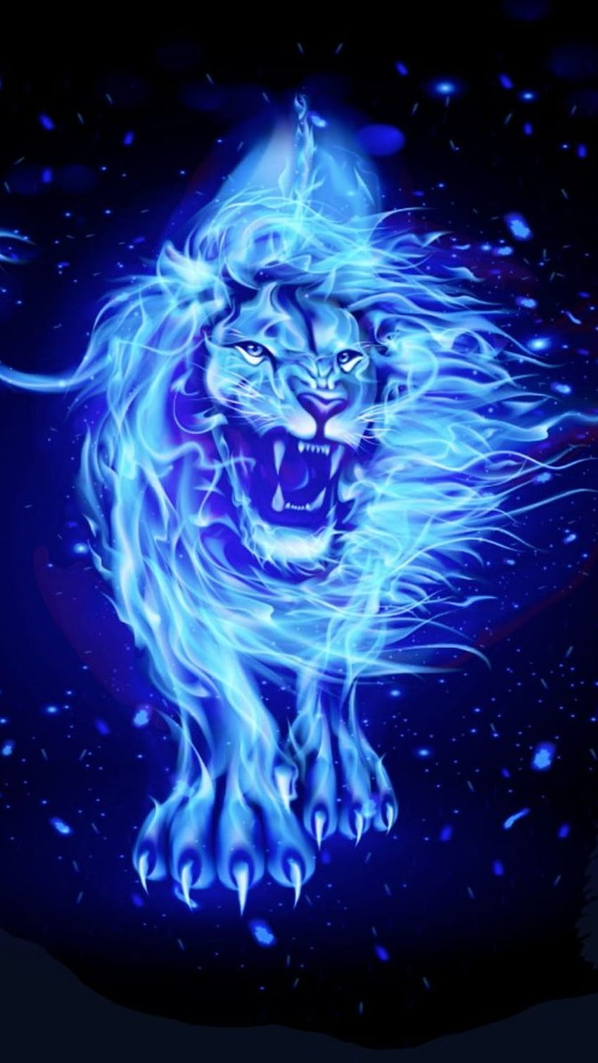 Leão Azul, Digital, Arte Papel de parede de celular HD