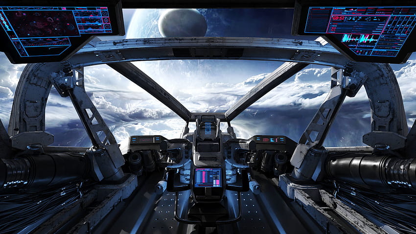 Cockpit de vaisseau spatial v2 modèle 3D Fond d'écran HD