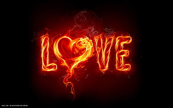 Love word burning heart hot / romantic background, Love Words HD wallpaper  | Pxfuel