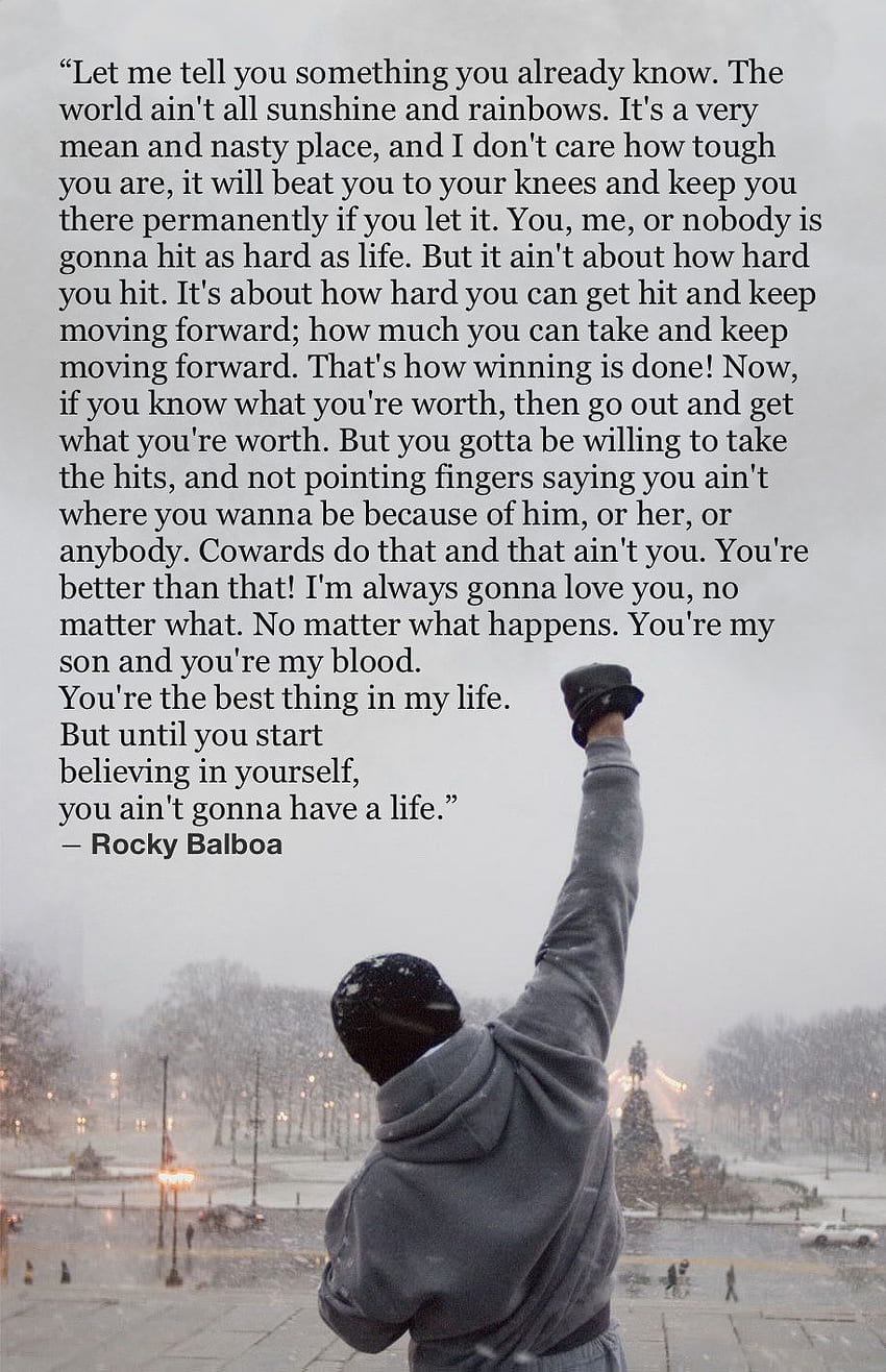 Anne, Rocky Balboa Quotes HD phone wallpaper
