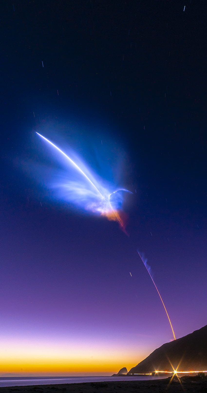 SpaceX first Falcon9 Westcoast landing.[][OC]. Фоновые изображения, Фотографии HD phone wallpaper