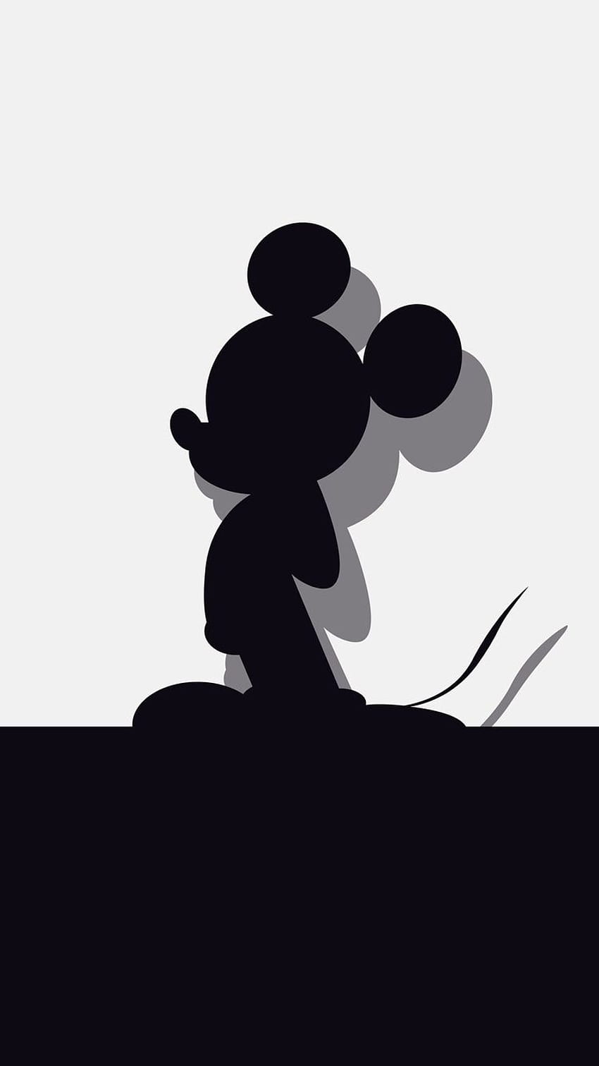 Mickey Mouse blanco, silueta de Disney fondo de pantalla del teléfono